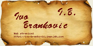 Ivo Branković vizit kartica